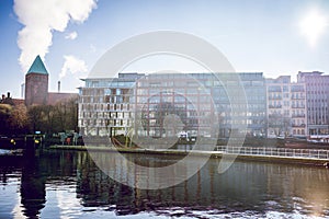 Berlin Spree river bank