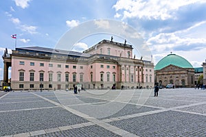 Berlin State Opera Staatsoper Unter den Linden and Cathedral of St. Hedwig on Bebelplatz square, Germany photo