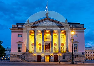 Berlin State Opera Staatsoper Unter den Linden at night, Germany photo