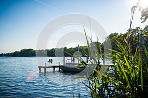 Berlin Tegel lake in summer photo