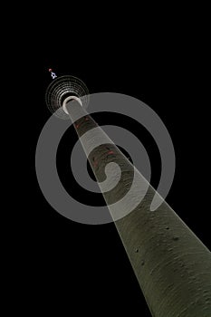 Berlin Television Tower at Night, Berliner Fernsehturm, Berlin, Germany