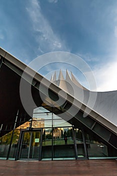 Berlin Tempodrom in the evening sun