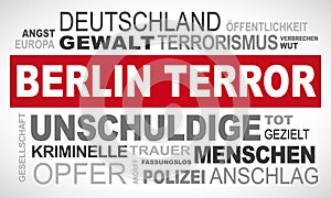 Berlin terror in Germany - word cloud german