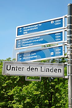 Berlin touristic road sign