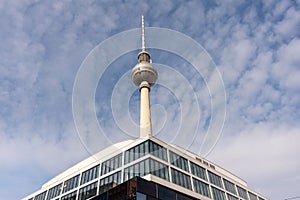 Berlin TV Tower at Alexanderplatz Station, Berlin, Germany.