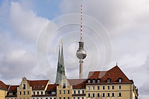 Berlin TV Tower at Alexanderplatz Station, Berlin, Germany.