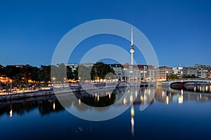 Berlin TV tower and River Spree