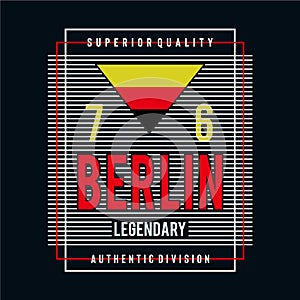 Berlin typography graphic design tee for t shirt.