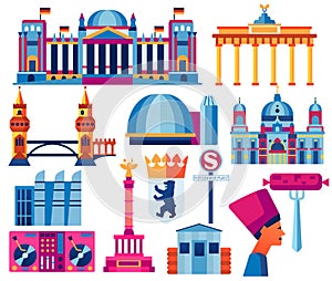 Berlin vector set. Flat illustration