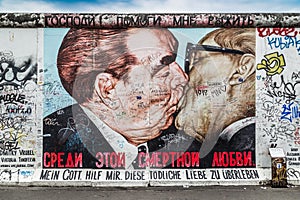 Berlin Wall at famous East Side Gallery, Germany