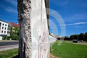 Berlin Wall Memorial with graffiti.