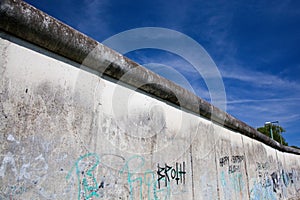 Berlin Wall Memorial with graffiti.