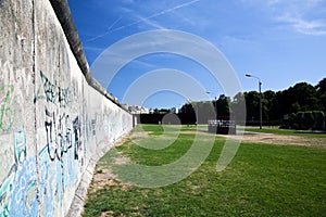 Berlin Wall Memorial with graffiti.