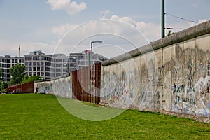 The Berlin Wall Memorial. Part of the wall still standing