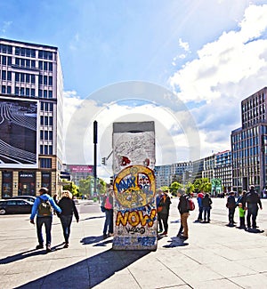 Berlin wall section on display at Potsdamer Platz