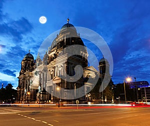 The Berliner Dom in the night in Berlin