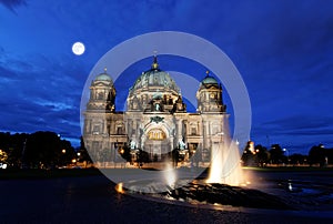 The Berliner Dom in the night in Berlin