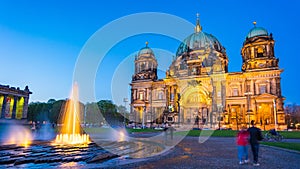 Berliner Dom at night in Berlin, Germany