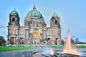 Berliner Dom at night in Berlin, Germany