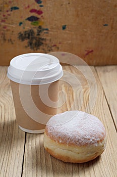 Berliner donut and coffee