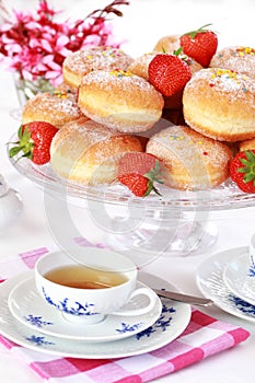 Berliner - doughnut filled with strawberry jam