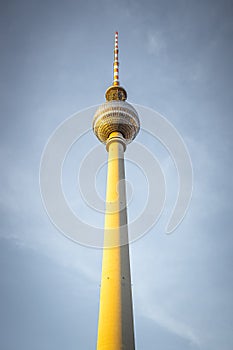 Berliner Fernsehturm in summer evening, Berlin
