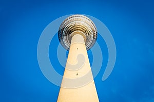 Berliner Fernsehturm in summer evening, Berlin