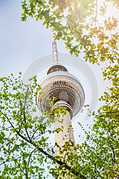 Berliner Fernsehturm view in Berlin, Germany