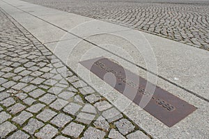 berliner wall footprint in berlin (germany)