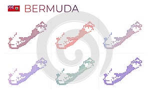 Bermuda dotted map set.