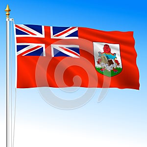 Bermuda islands, official national waving flag, america