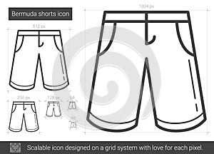 Bermuda shorts line icon.