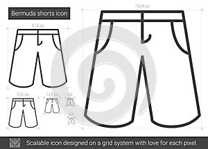 Bermuda shorts line icon.