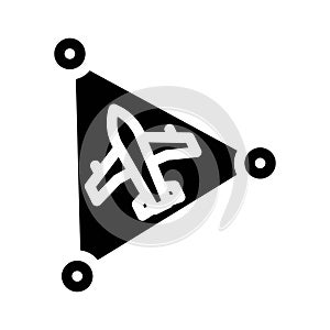 the bermuda triangle unsolved mystery glyph icon vector illustration