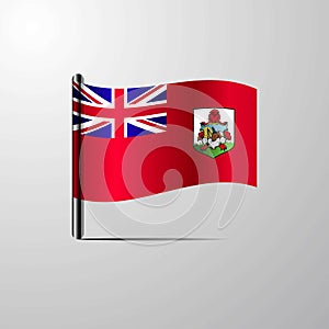 Bermuda waving Shiny Flag design vector