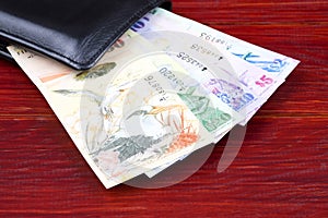 Bermudian Dollar in the black wallet