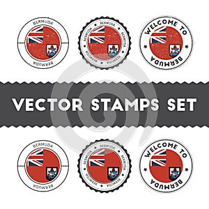 Bermudian flag rubber stamps set.