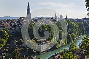 Bern, Old city view by the river, Switzerland, Europe