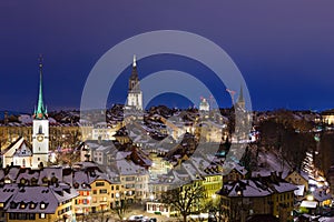Ancient city Bern in Winter, Switzerland