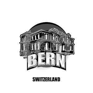 Bern, switzerland, black and white logo