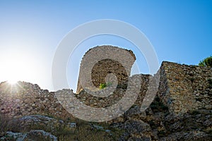 Bernabo Grillo Tower. Ruins of the Genoese fortress Chembalo in Crimea