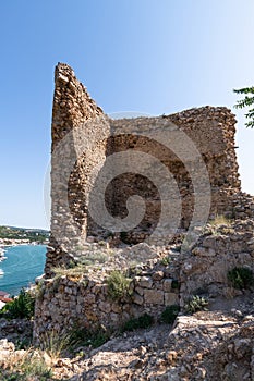 Bernabo Grillo Tower. Ruins of the Genoese fortress Chembalo in Crimea