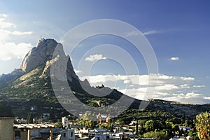 Bernal town and monolith in the state of Queretaro photo