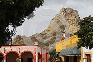 Monolith and houses in PeÃÂ±a de  Bernal queretaro mexico VI photo