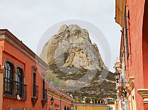 Monolith and houses in PeÃÂ±a de  Bernal queretaro mexico VII photo