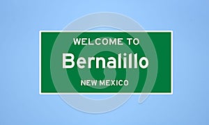 Bernalillo, New Mexico city limit sign. Town sign from the USA. photo