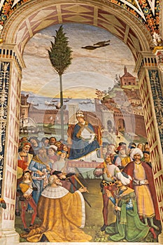 Bernardino Pinturicchio Frescoes in Piccolomini Library in