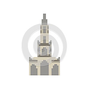 Berne Cathedral pixel art. Berne landmark 8 bit. Switzerland showplace Pixelate 16bit. Old game computer graphics style