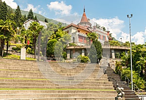 Bernese Castle in the park of Orselina, situated in the district of Locarno in the canton of Ticino, Switzerland