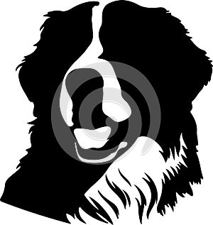 Bernese Mountain Dog Black Silhouette Generative Ai